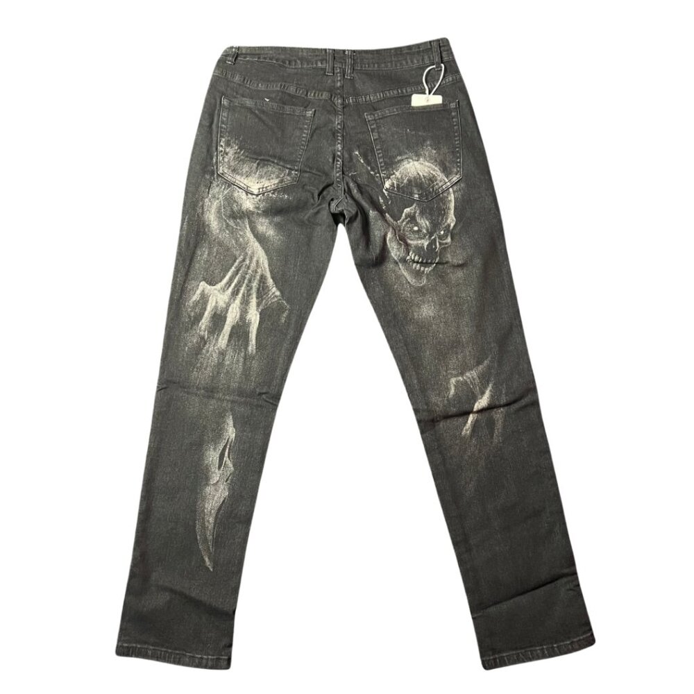 Skull Design Skinny Jeans